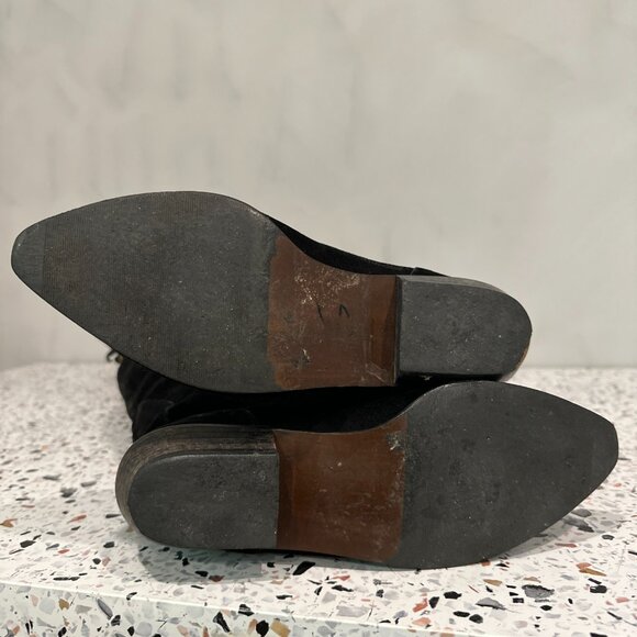 Vintage Black Suede Thigh High Riding Boots Size 6.5 Made in Spain Equestrian - Picture 6 of 7